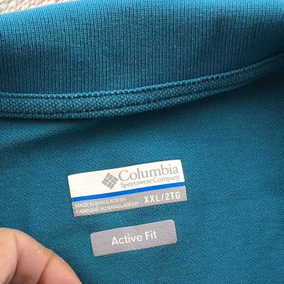 Columbia Sportswear Mens Polo Shirt Size XXL Active Fit Short Sleeve Blue Casual - Picture 3 of 10
